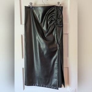 Faux Leather Black Pencil Skirt